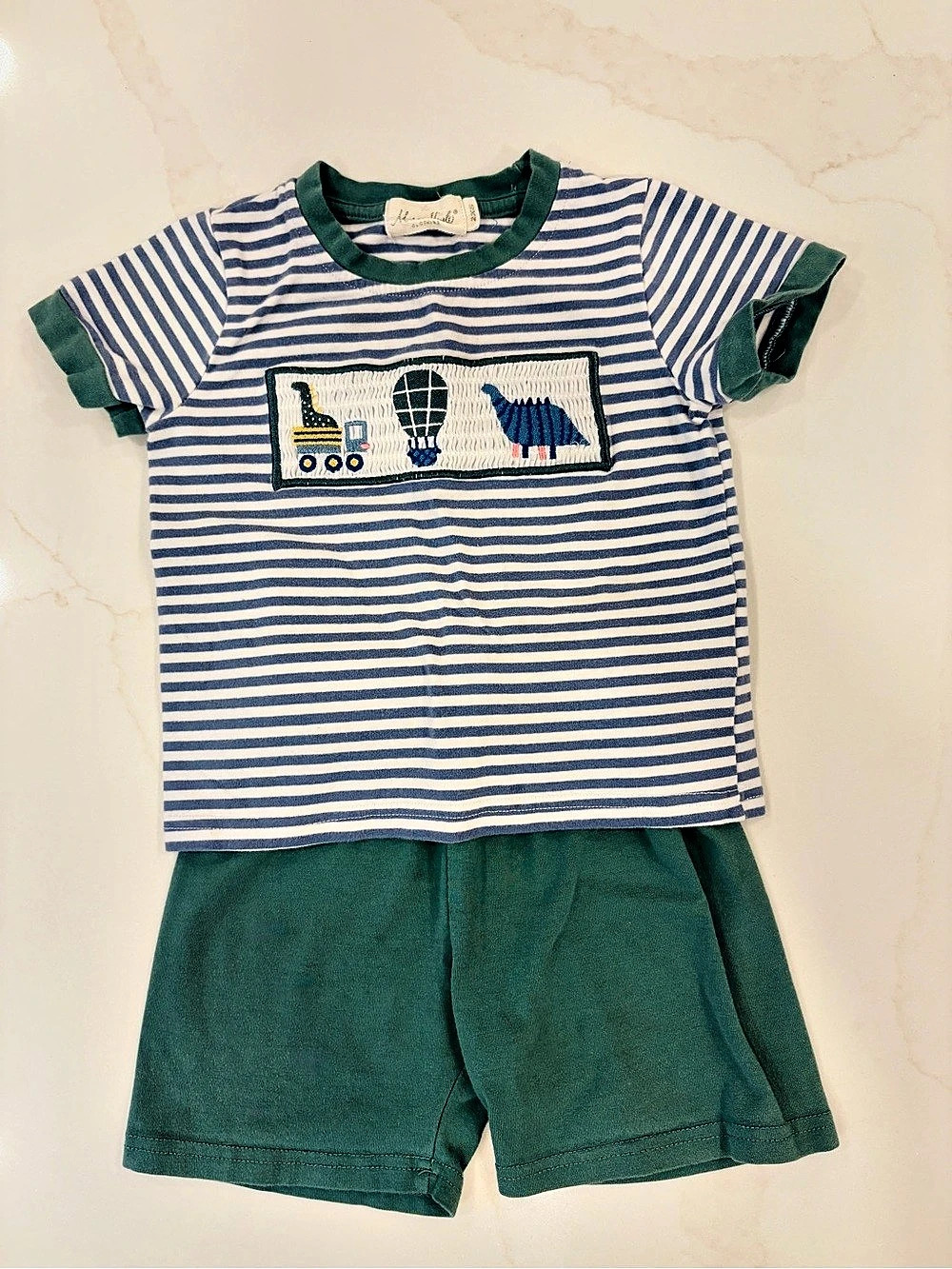 Marie Nicole Kids Smocked Striped Matching Play Set 12-18mo.